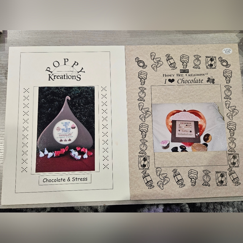 I Love Chocolate Chocolate & Stress Counted Cross Stitch Charts Vintage